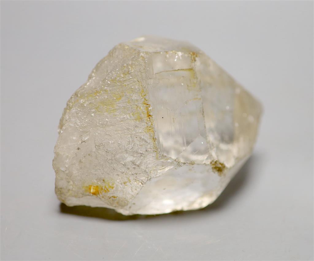 A naturally formed faceted rock crystal, collected before 1950, 13.5cm